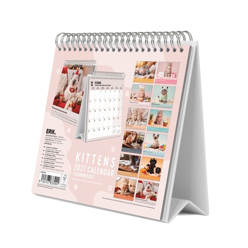 Grupo Erik - Kittens 2027 Schreibtischkalender - Mehrfarben